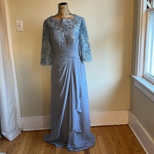 JJs House blue lace half sleeve dress maxi 10